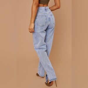Petite Vintage Wash Split Hem Jeans